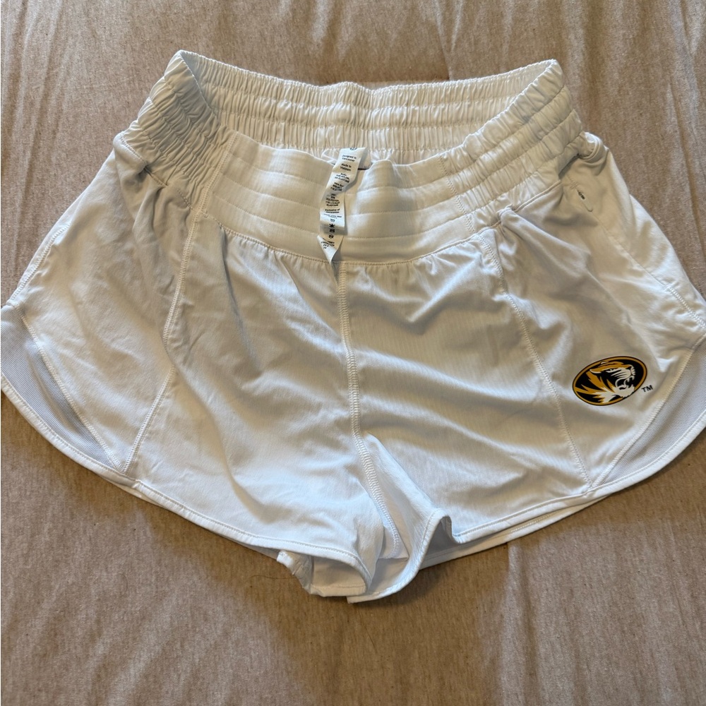 Lululemon and Mizzou collab - White Women's Athletic Shorts with Mizzou logo